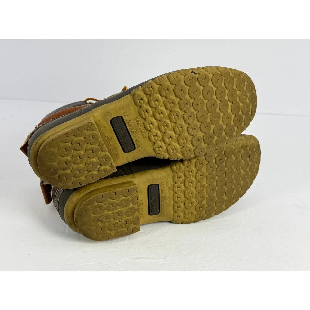 LL Bean 6 Inch Bean Boots Womens 7 M Brown Leather Duck Boots Made in Maine